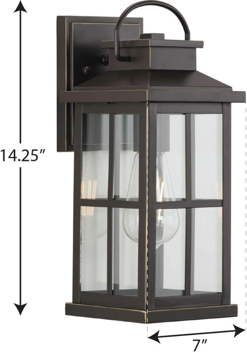 Progress Lighting Williamston 1-Light Antique Bronze Outdoor Wall Lantern with Clear Glass Shade