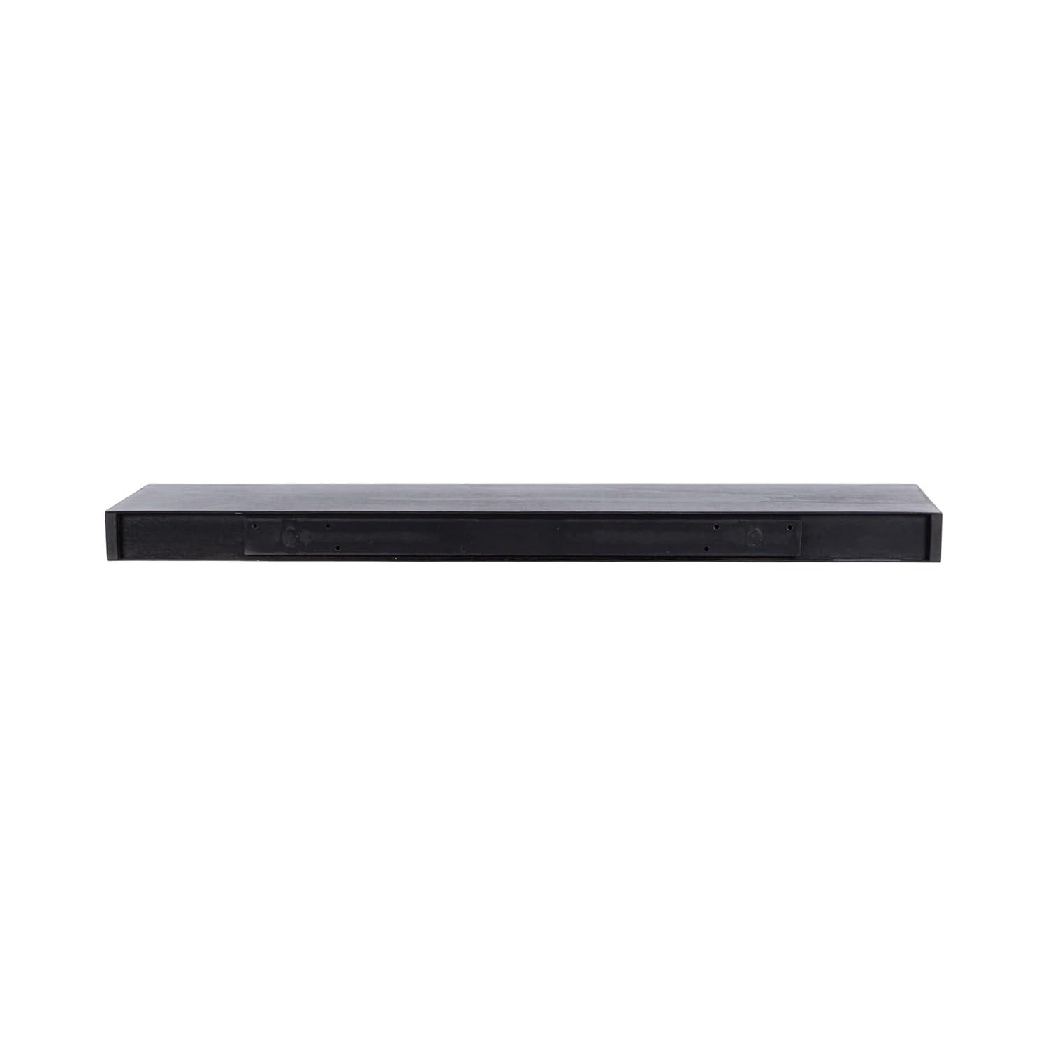 Kate & Laurel All Things Decor 36"x8" Havlock Wood Floating Shelf Black