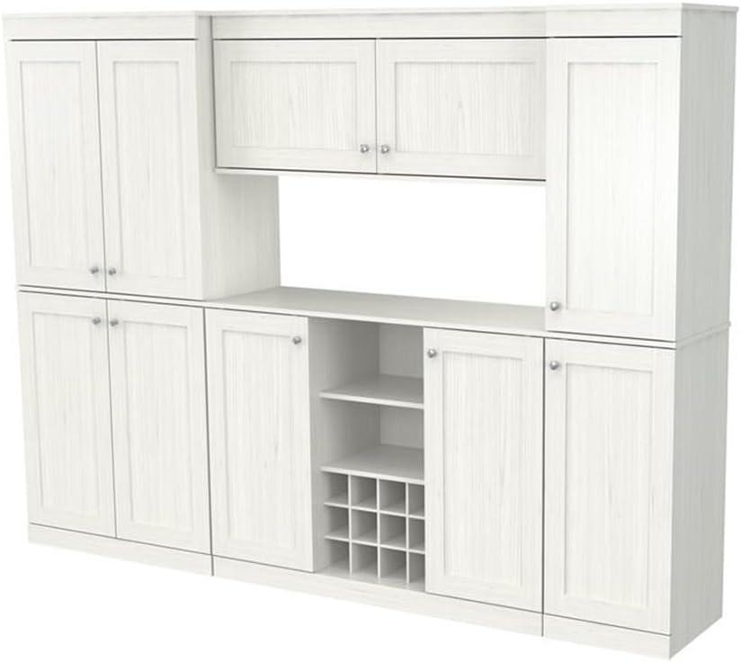 Inval 4-Piece Shaker Laminate Kitchen Cabinet System 95"W, Washed Oak