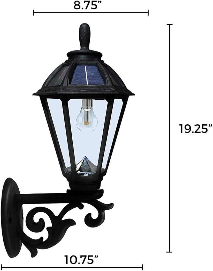 Gama Sonic Polaris Black Solar Outdoor Post Light 1-Light with 3 Mounting Options: 3in Fitter for Lamp Post, Flat Mount for Column Lights and Wall Sconce UV Protected Resin for Coastal Area-178033