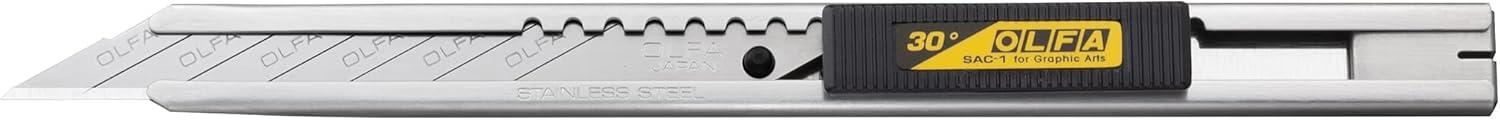 Olfa Stainless Steel Slide-Lock Graphics Knife With Snap-off Blade