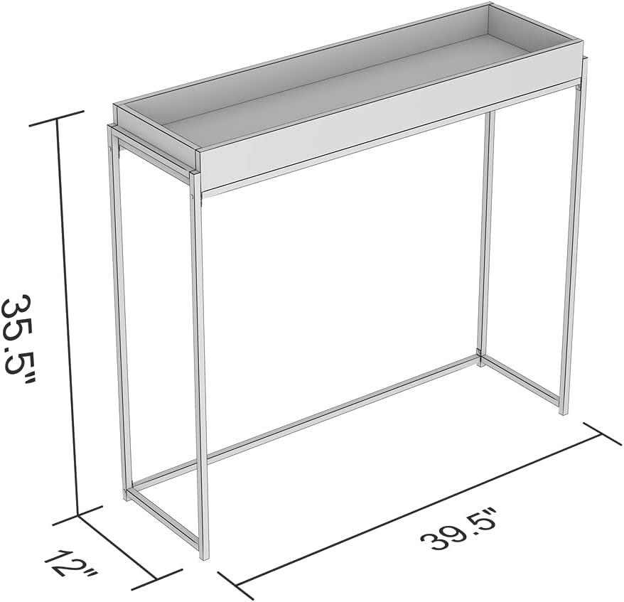 Safdie & Co. 39.5"L Sunken Tray Console Table in Dark Taupe