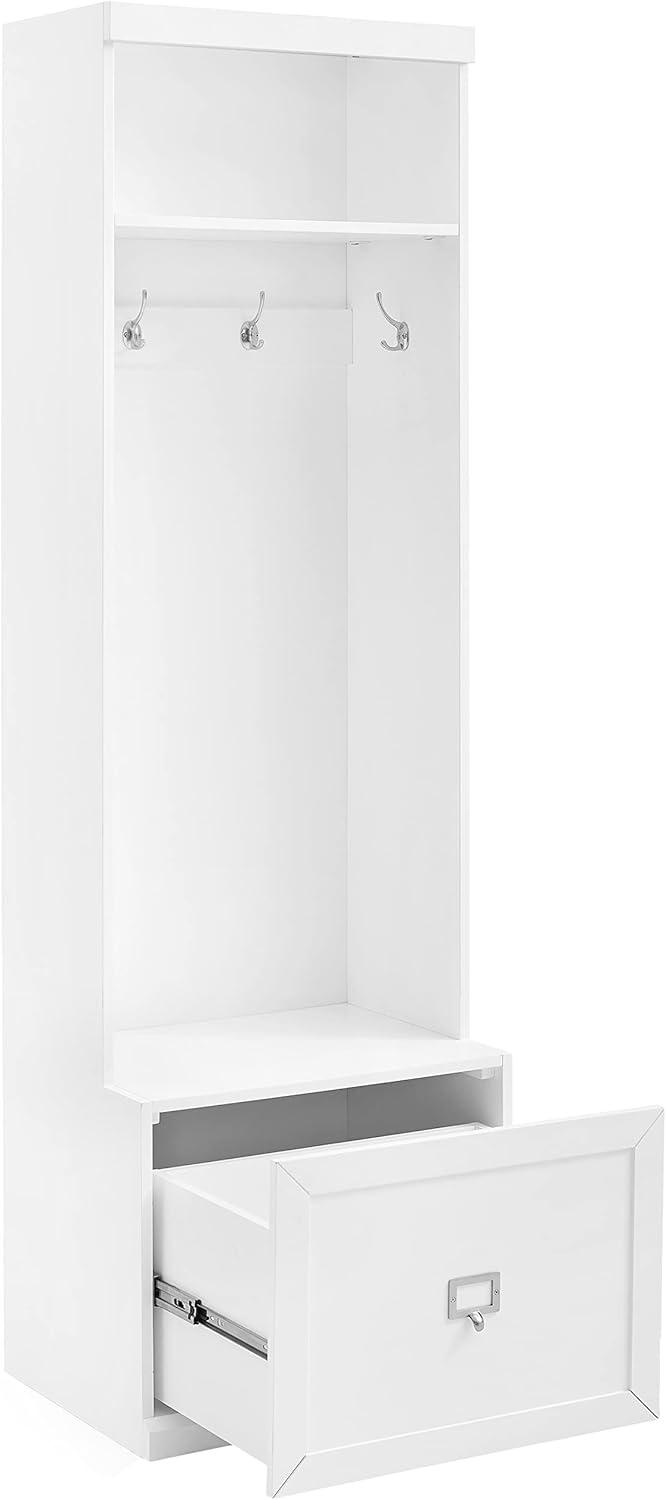 Harper Hall Tree White - Crosley: Mudroom Storage, Entryway Locker with Hooks & Shelf