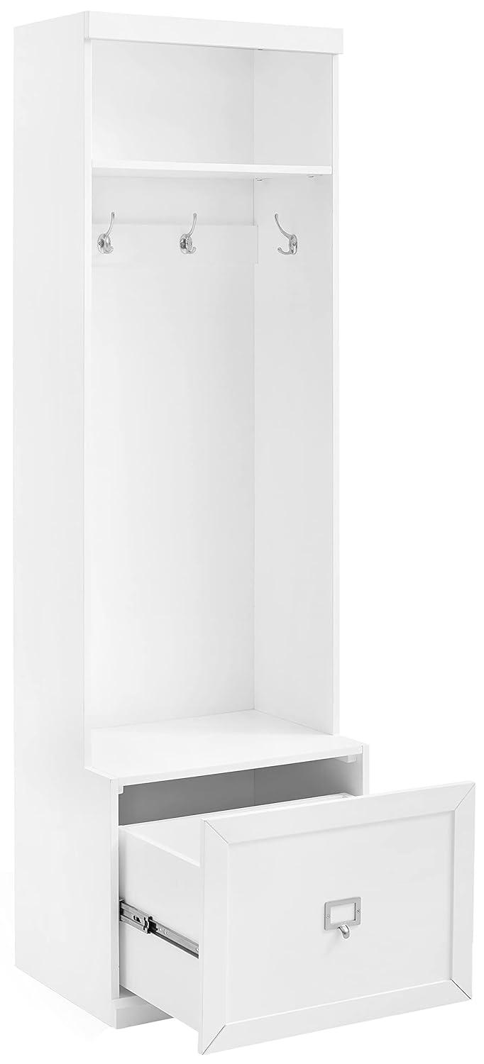 Harper Hall Tree White - Crosley: Mudroom Storage, Entryway Locker with Hooks & Shelf