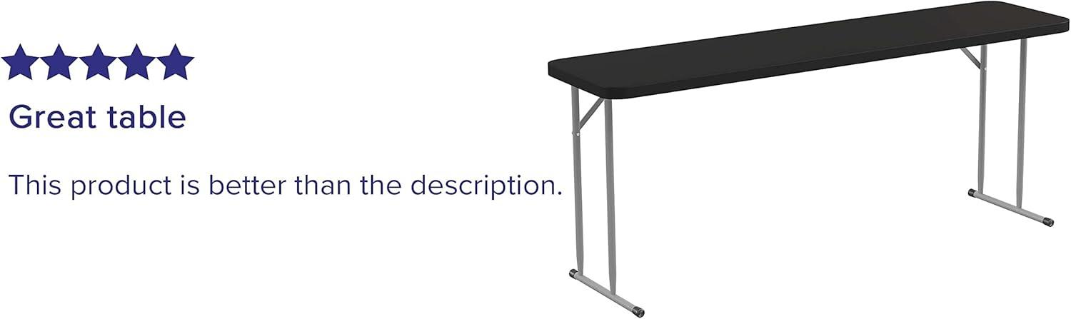 BizChair 6-Foot Black Plastic Folding Training Table