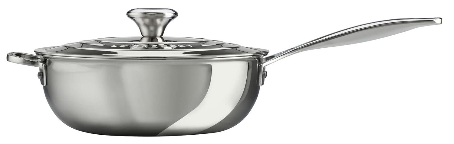 Le Creuset Stainless Steel Saucier Pan with Lid