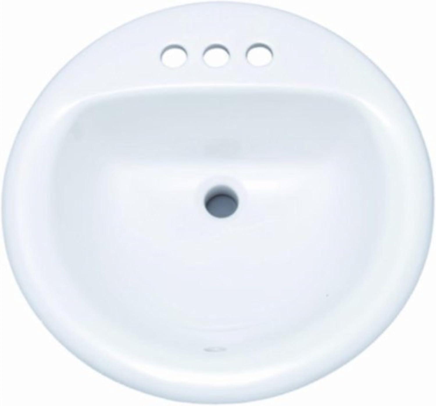 Proflo 19'' Vitreous China Circular Bathroom Sink with Overflow