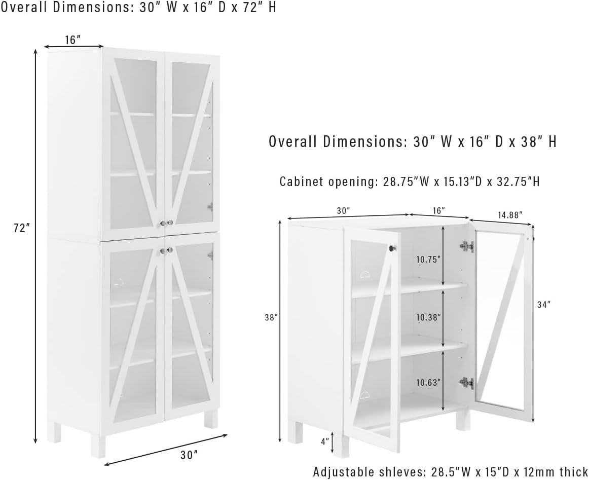 Navy Tall Freestanding Storage Pantry with Adjustable Shelving