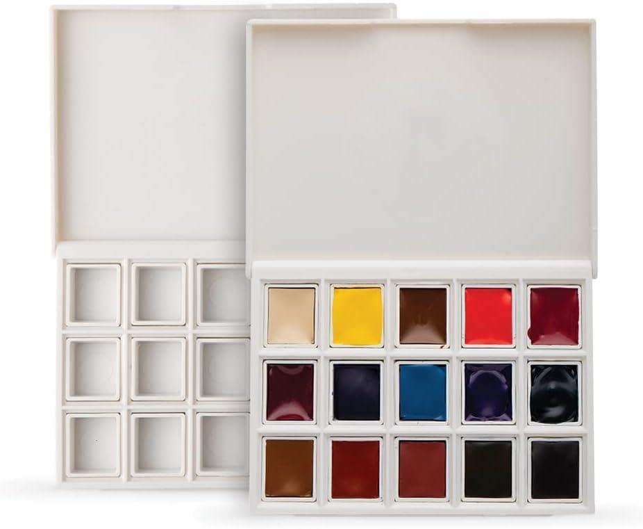 Ultimate Mixing Hand Poured Watercolor Half Pan Set of 15