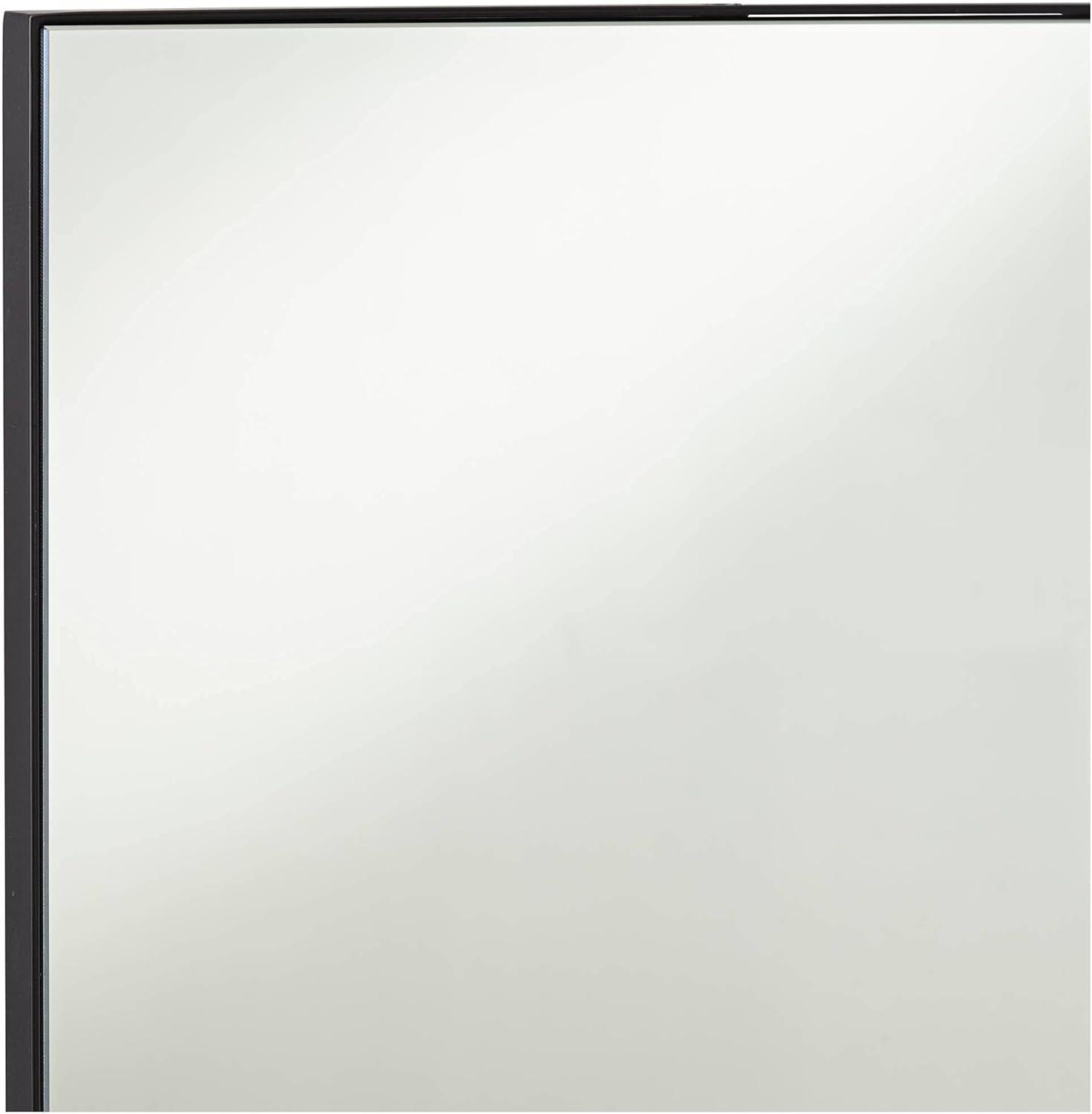 Noble Park Aryn Rectangular Vanity Accent Wall Mirror Modern Matte Black Iron Frame 20" Wide for Bathroom Bedroom Living Room Office House Entryway