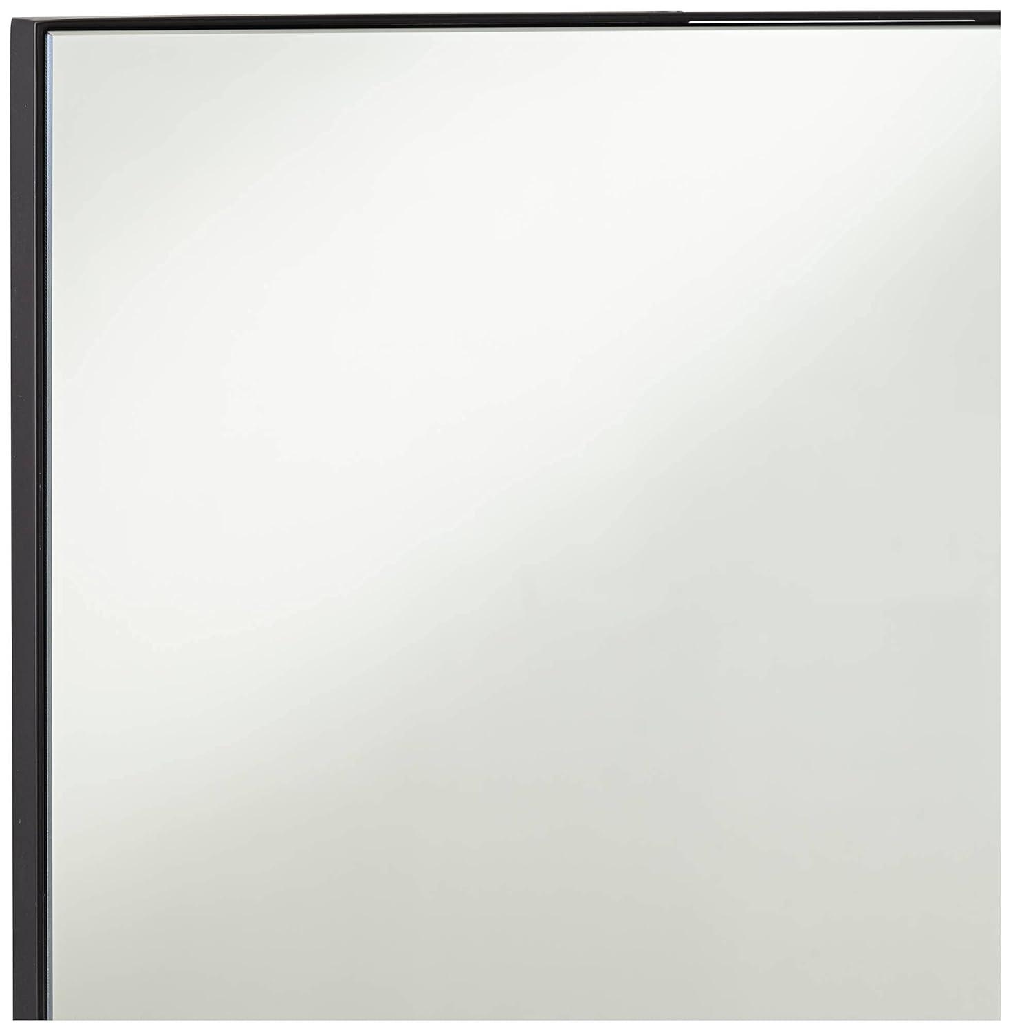 Noble Park Aryn Rectangular Vanity Accent Wall Mirror Modern Matte Black Iron Frame 20" Wide for Bathroom Bedroom Living Room Office House Entryway