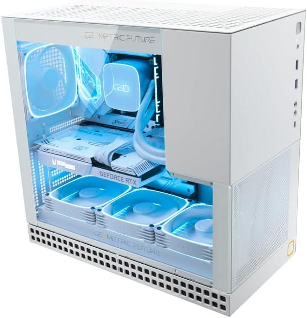 White Steel and Glass E-ATX Mid Tower Gaming Case