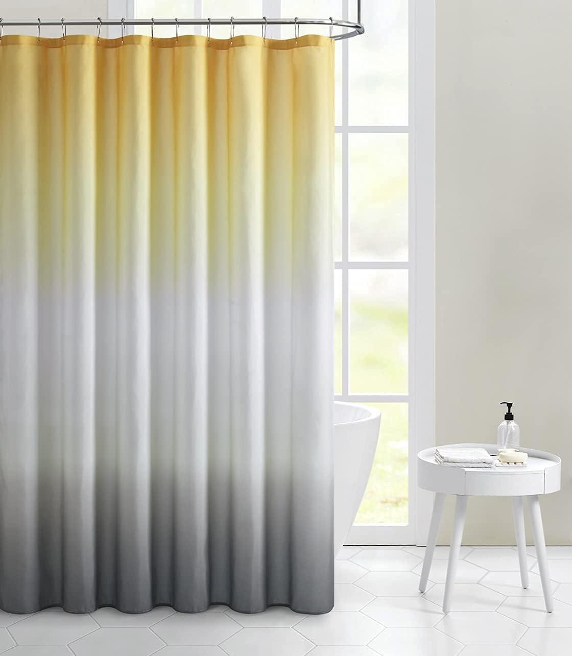 Kate Aurora Living Multi Color Ombre Fabric Shower Curtain - Gray/Yellow