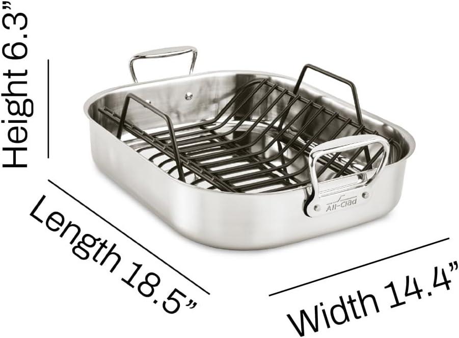 Specialty 16 in. Non-Stick Stainless Steel Roasting Pan