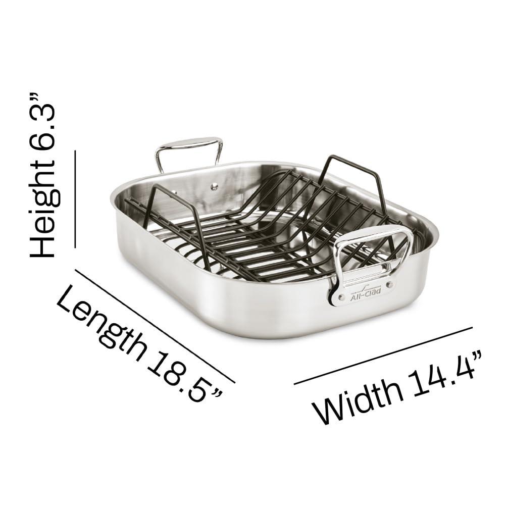 Specialty 16 in. Non-Stick Stainless Steel Roasting Pan