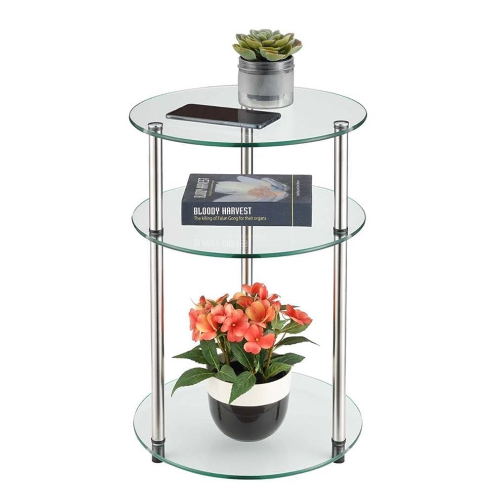 Convenience Concepts Designs2Go No Tools 3 Tier Round Table, Multiple Finishes