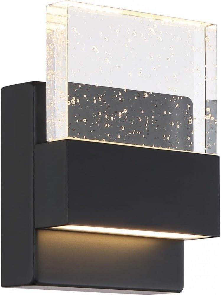 62/1511-Nuvo Lighting-Ellusion-15W 1 LED Small Wall Sconce-4.75 Inches Wide by 6.38 Inches High-Matte Black Finish