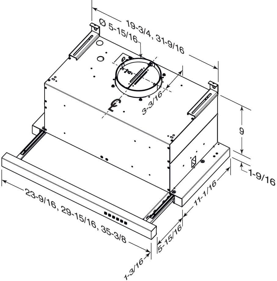 36" Broan ELITE Slide Out Range Hood, 400 CFM