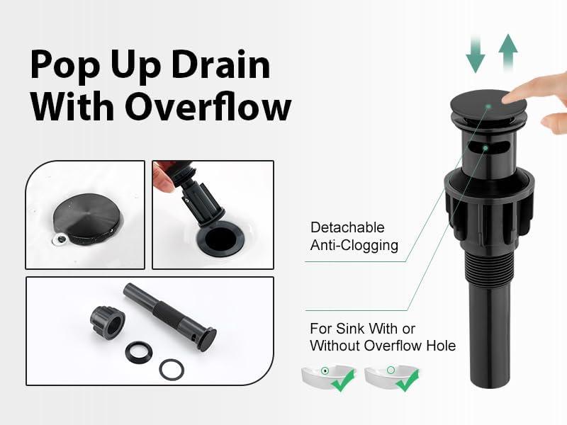 iVIGA VBA90B Bathroom Faucet 3 Hole With 360° Swivel Spout And 2 Handle Design