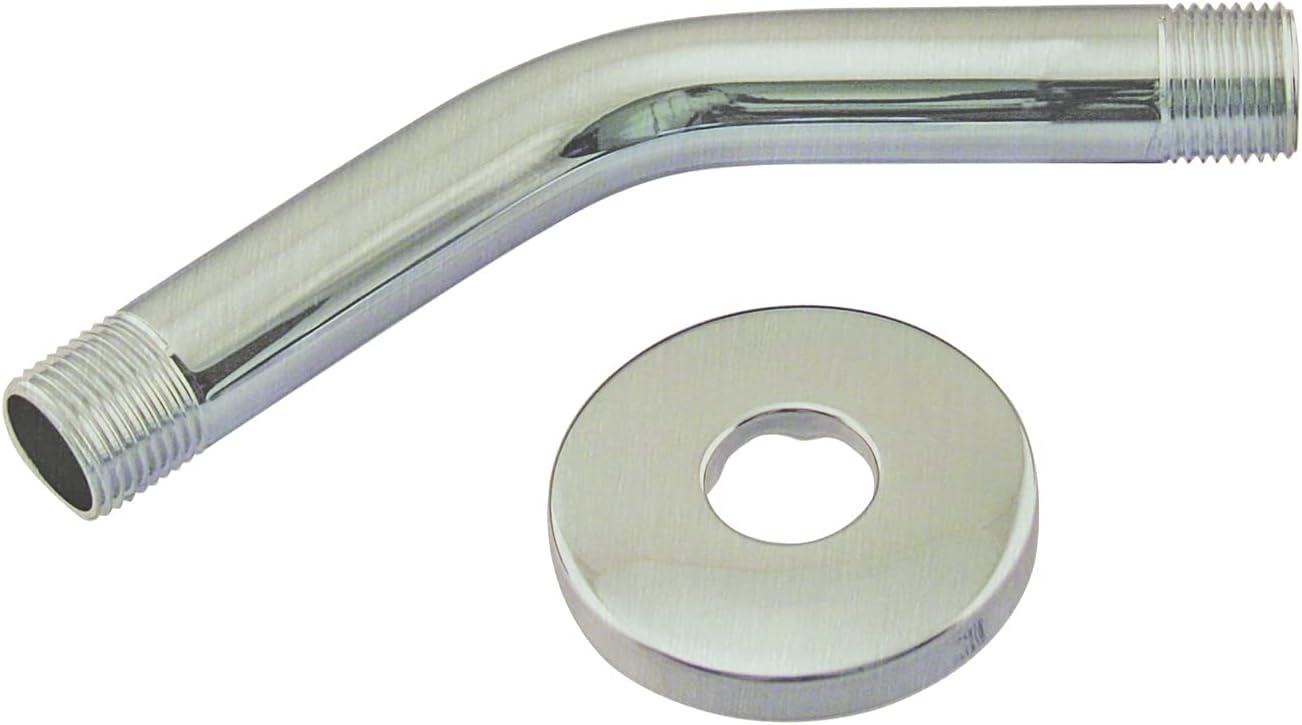 Westbrass 1/2" IPS x 6" Wall Mount Shower Arm with Sure Grip Flange D300-1-01