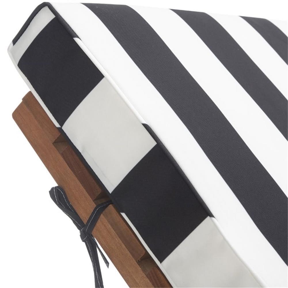 Newport Lounge Chair - Outdoor - PAT7022 - Natural/Black Stripe -Safavieh