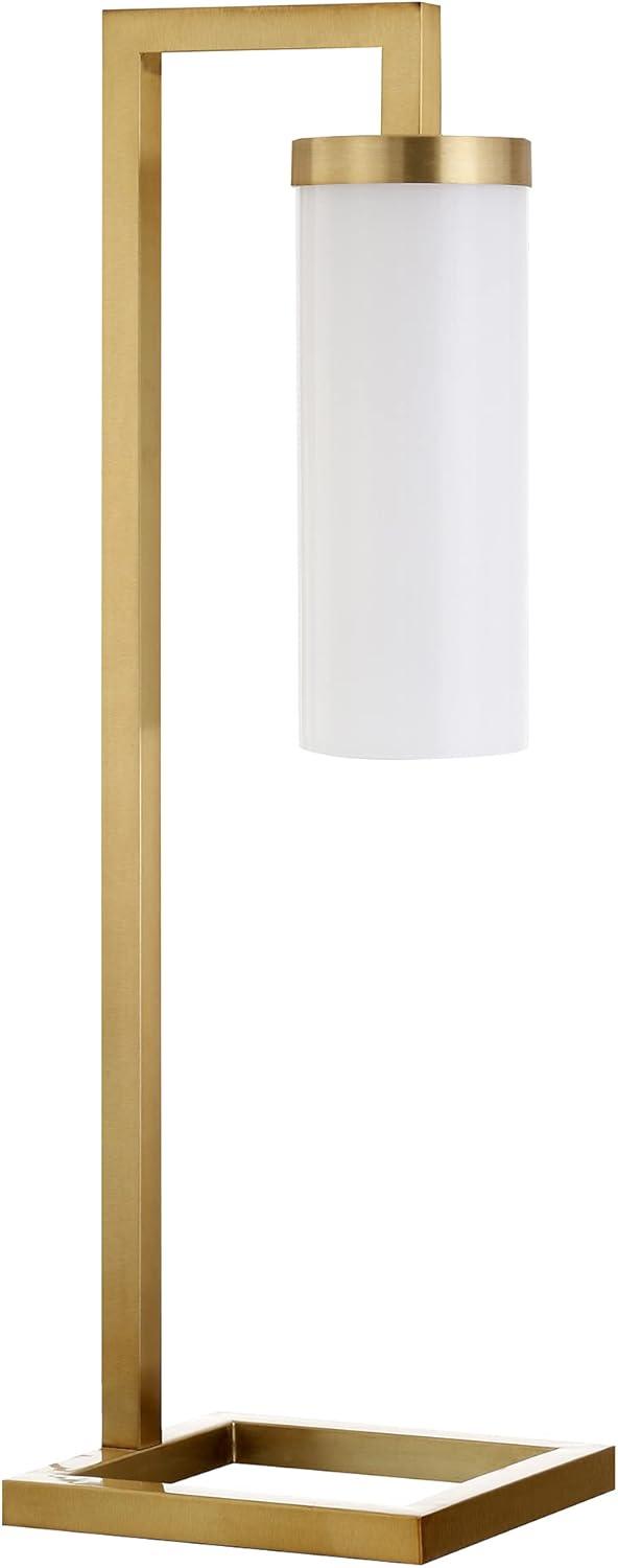 Henn&Hart 19" Brass Finish Metal/Fabric Floor Lamp