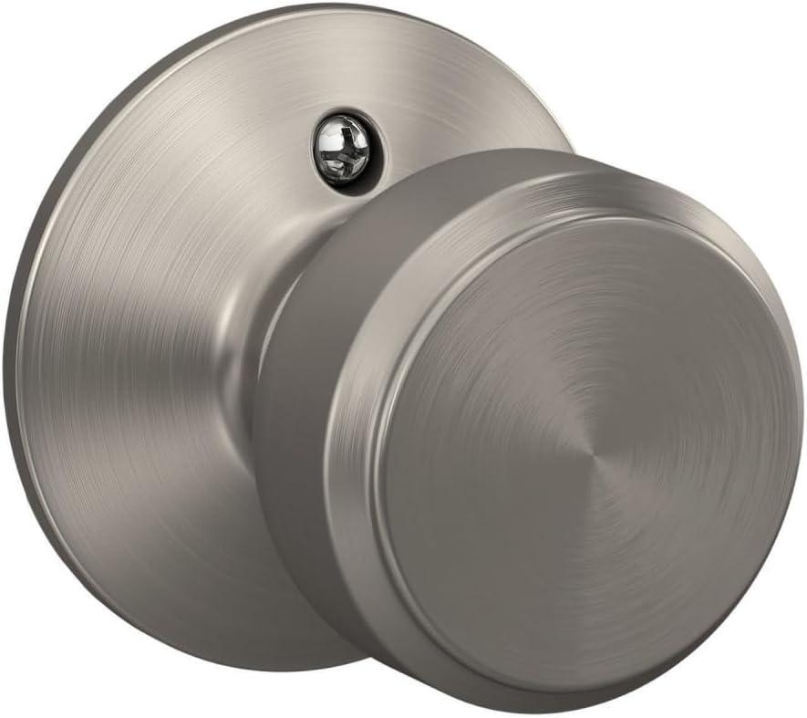 Schlage F10 BWE 619 Bowery Door Knob, Hall & Closet Passage Lock, Satin Nickel