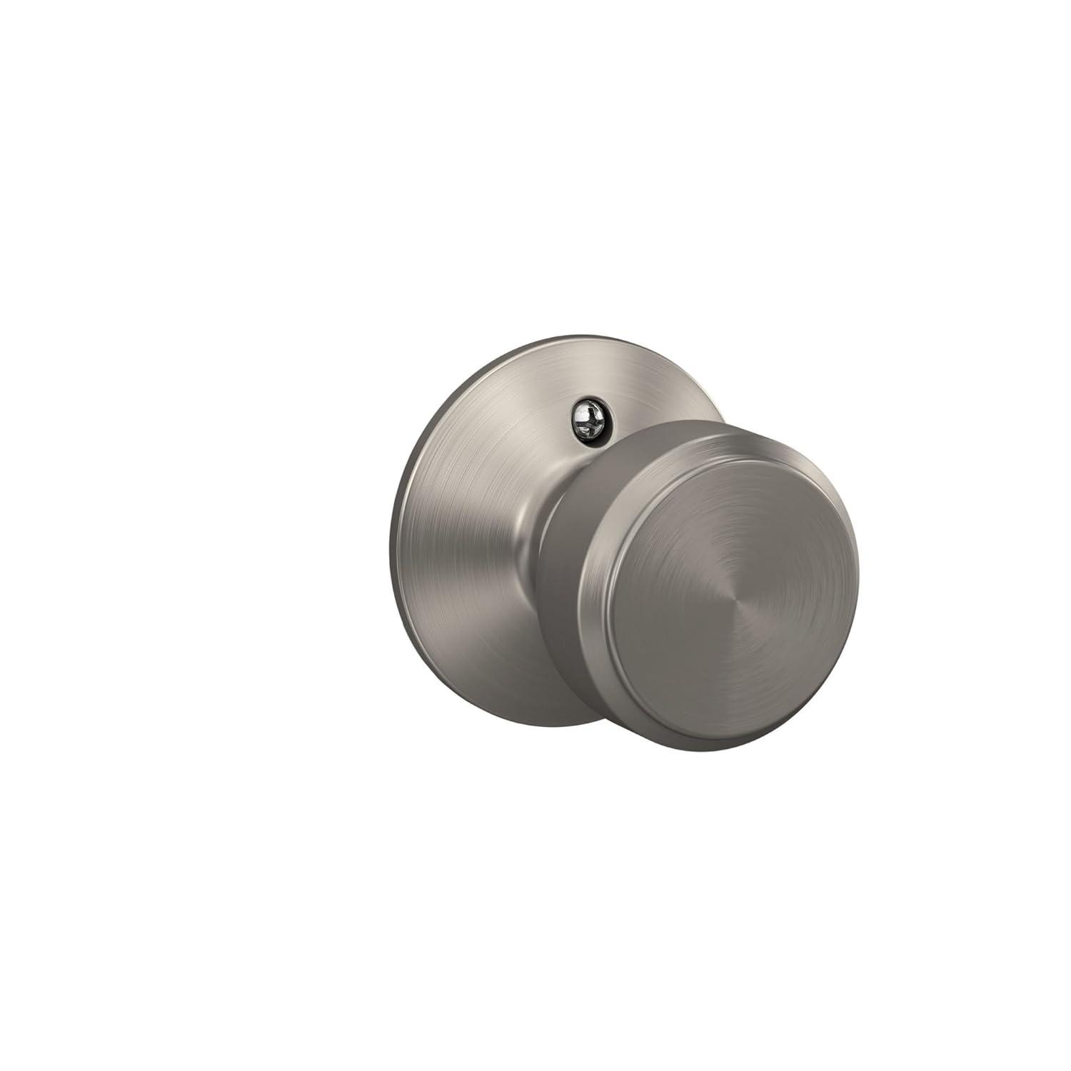 Schlage F10 BWE 619 Bowery Door Knob, Hall & Closet Passage Lock, Satin Nickel
