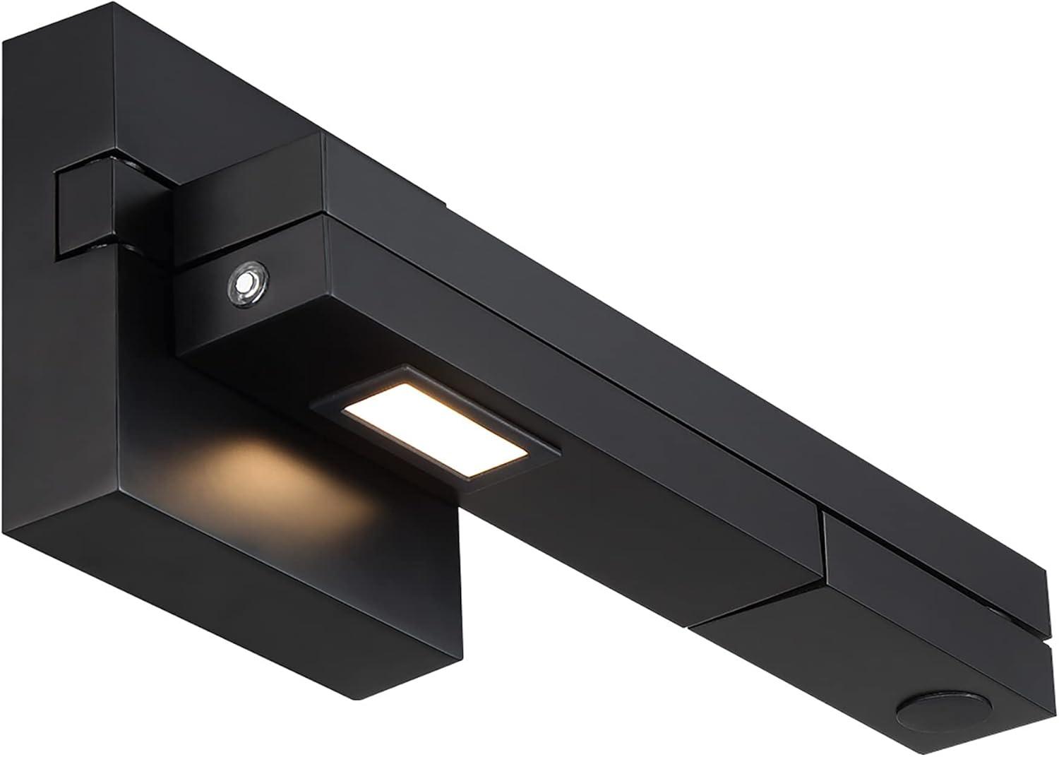 Black Aluminum LED Swing Arm Wall Light with Dimmer