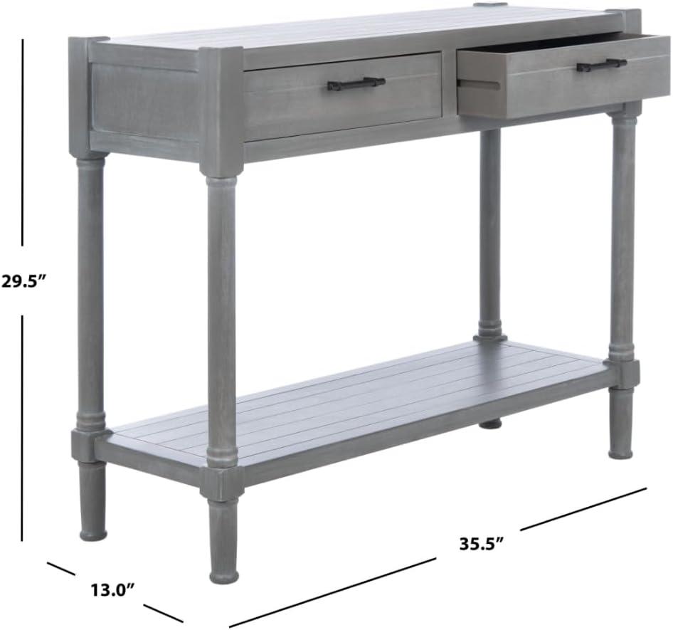 SAFAVIEH Filbert Solid 2 Drawer Console Table, White Washed Grey