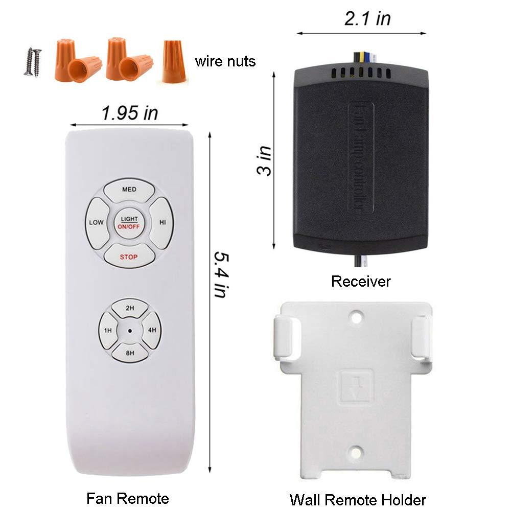 New Smaller Size Universal Ceiling Fans Light Remote Control Kit,3-in-1 Ceiling Fan Light Timing & Speed Remote for Hunter/Harbor Breeze/Westinghouse/Honeywell/Other Ceiling Fan lamp