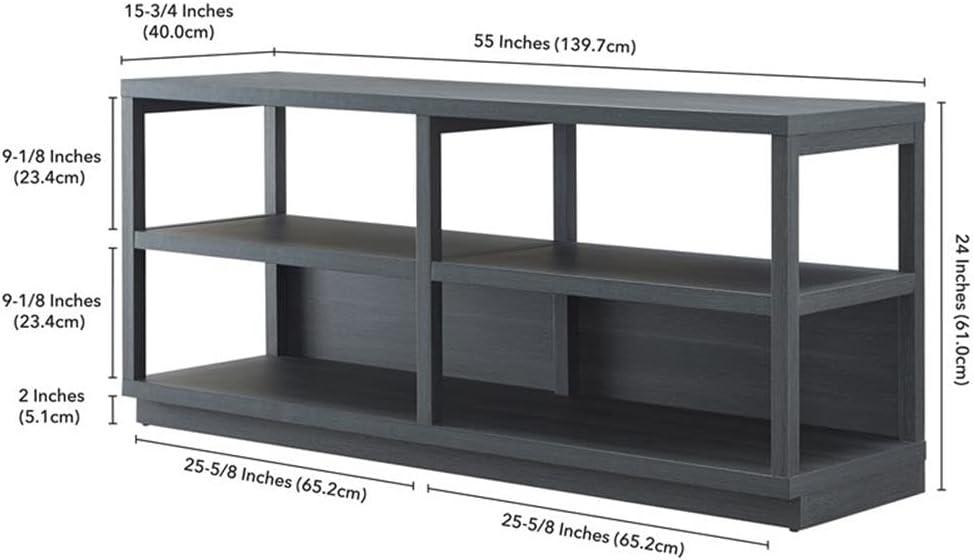 Evelyn&Zoe Thalia Rectangular TV Stand for TV's up to 60", Charcoal Gray