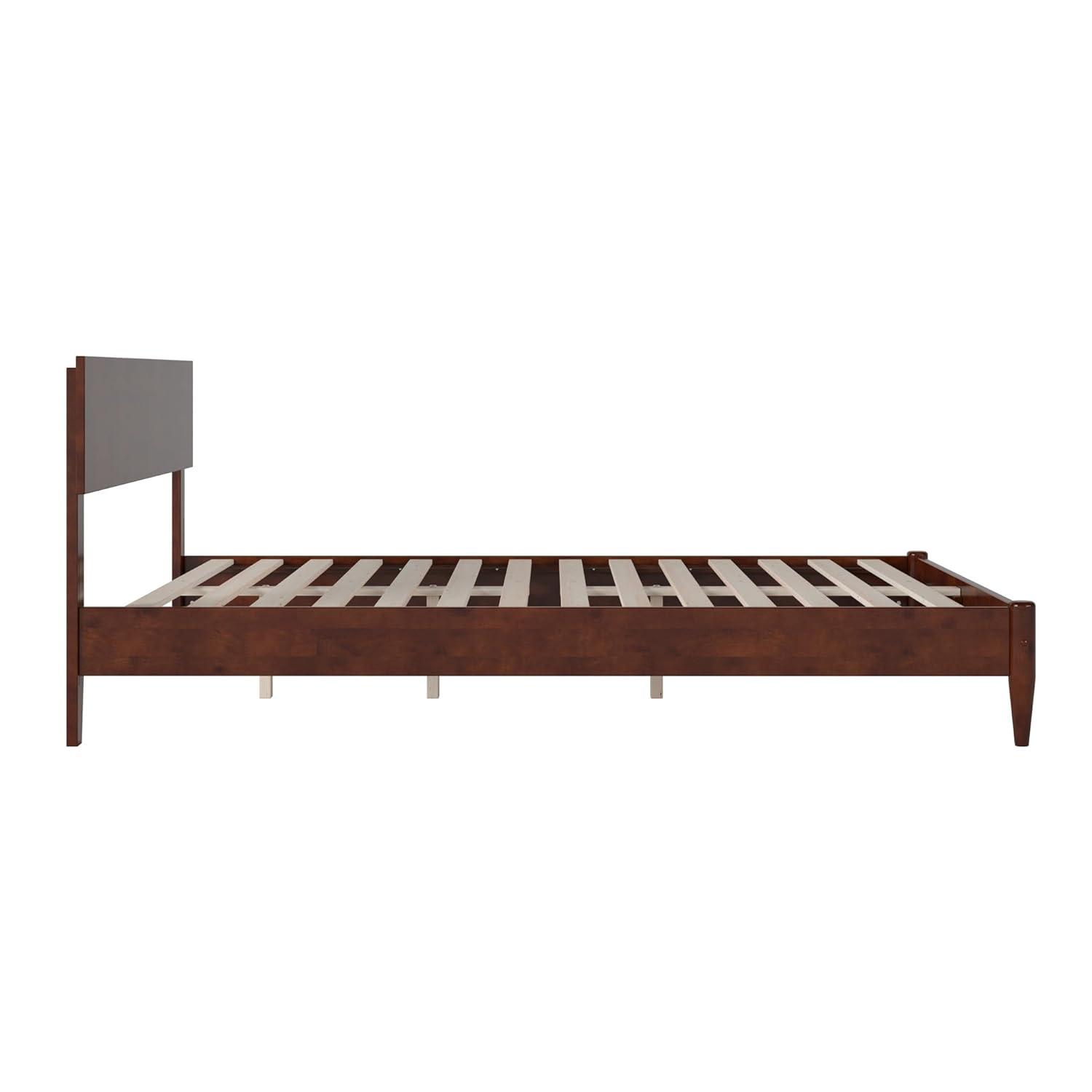 AFI Aria Queen Modern Solid Wood Low Profile Platform Bed, Walnut
