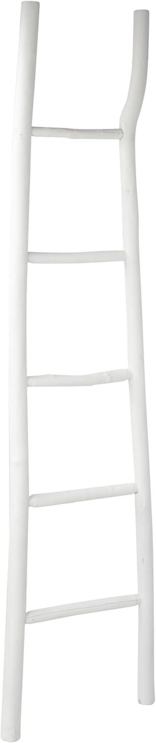 White Tanoak Wood Decorative Blanket Ladder