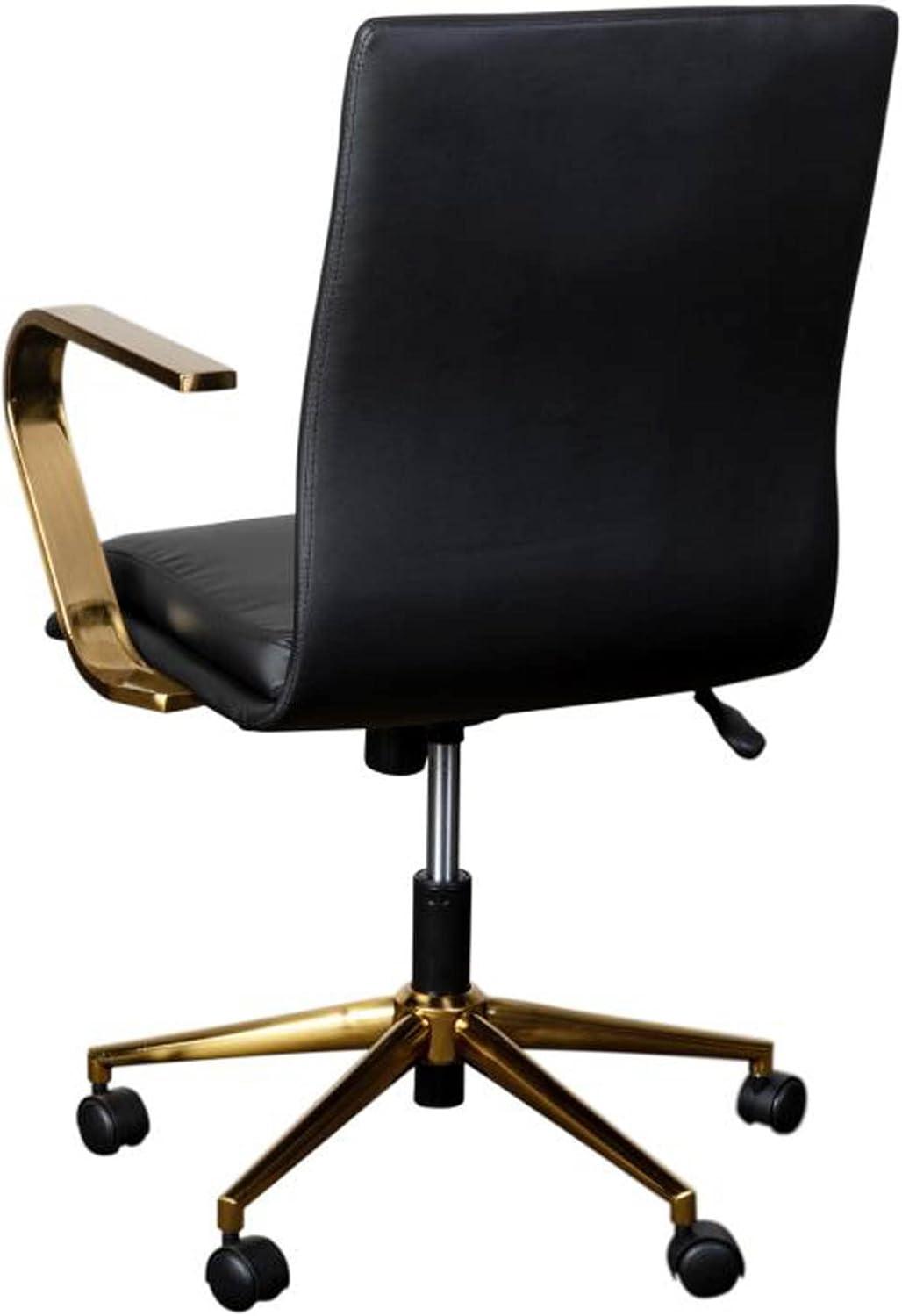 Flash Furniture James Mid-Back Designer Executive Upholstered Office Chair with Brushed Metal Base and Arms