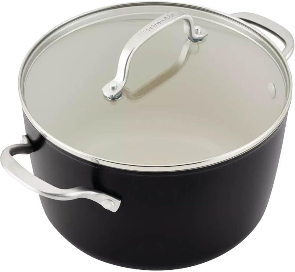 KitchenAid ® Matte Black Hard-Anodized Ceramic Non-Stick 10-Piece Cookware Set