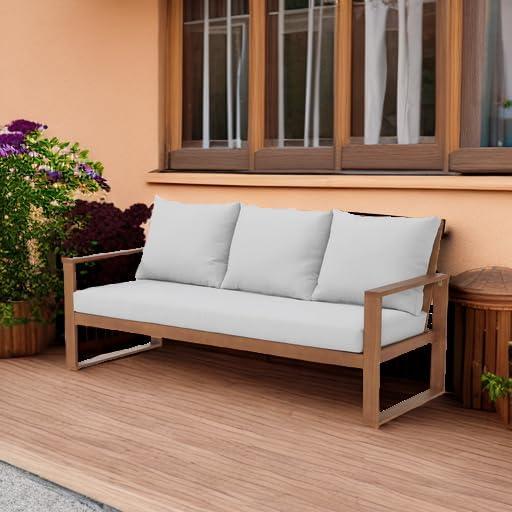 Alaterre Furniture Grafton Eucalyptus 3-Seat Outdoor Bench, Natural