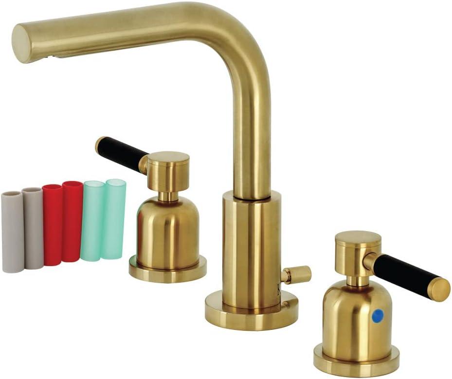 Kingston Brass Kingston Brass Kaiser Two-Handle 3-Hole Deck Mount Widespread Bathroom Faucet with Brass Pop-Up Drain FSC8955DL