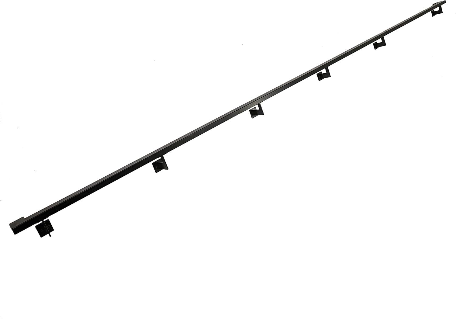 Urban Contemporary Handrail Grab Bar Kit, L Steel Brackets, Returns to Wall, Powder Coat