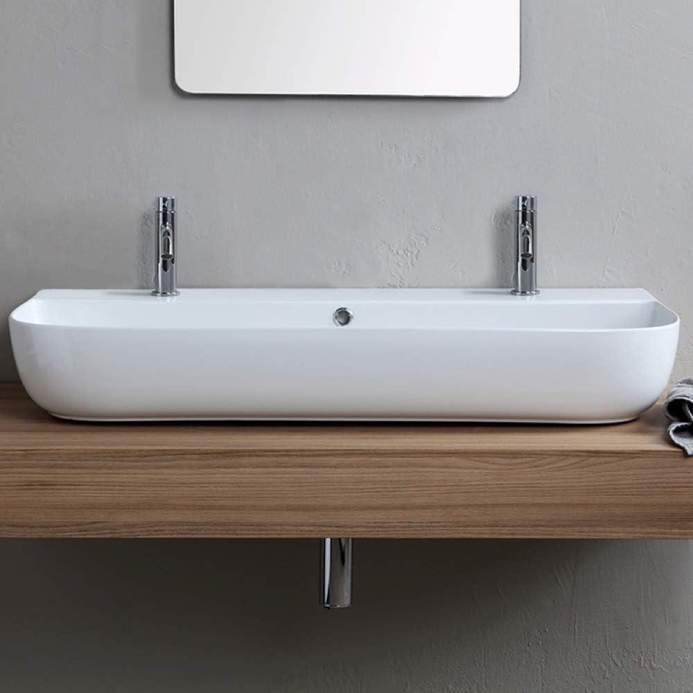 Scarabeo By Nameeks 16.5'' Glossy White Ceramic Rectangular Bathroom Sink with Overflow