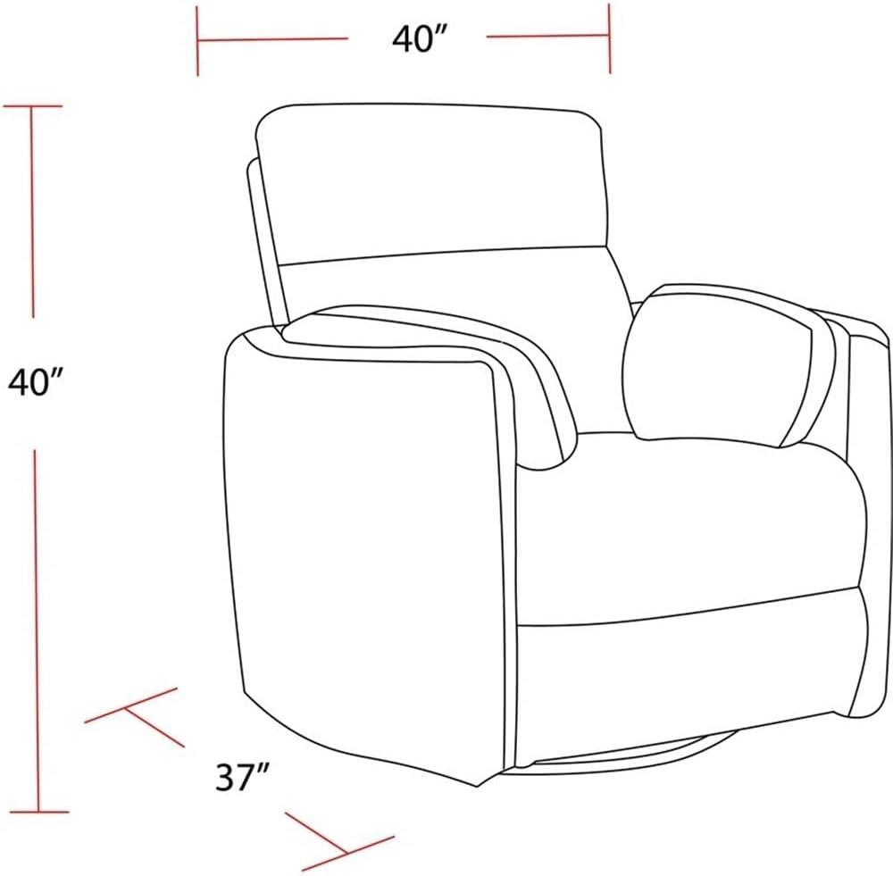 Natural Quartz Fabric Swivel Glider Recliner with USB Charger