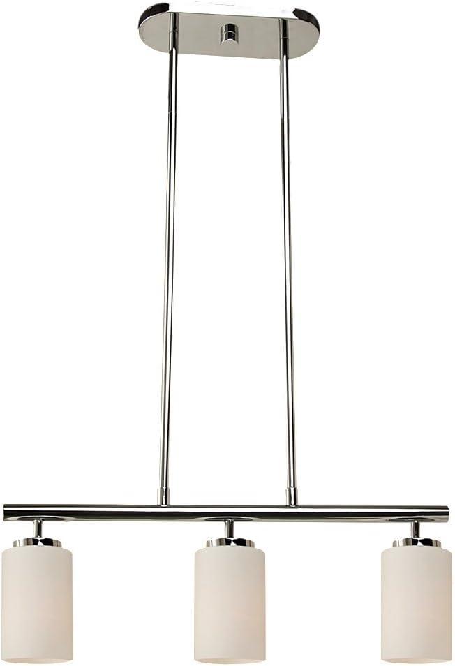 Generation Lighting Oslo 3 -Light Chrome Transitional Opal glass Cylinder Medium Hanging Kitchen island light