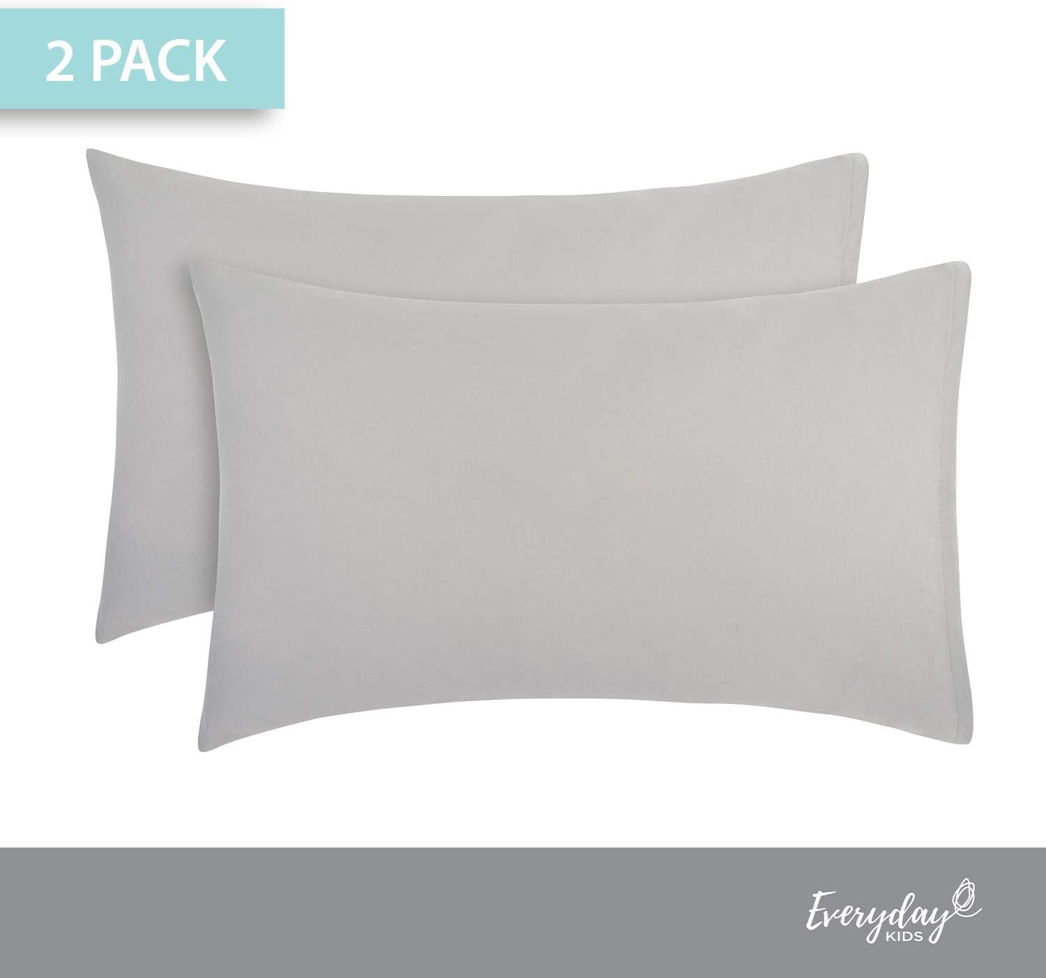 Everyday Kids 2-Pack Toddler Travel Pillowcases - Solid Grey