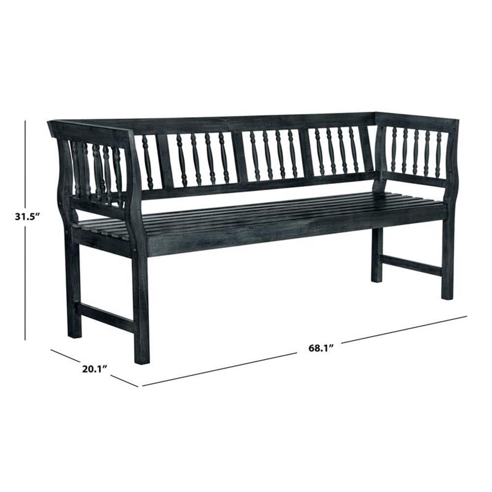 Brentwood Bench - Outdoor - PAT6732 - Beach House Blue/Beige - Safavieh