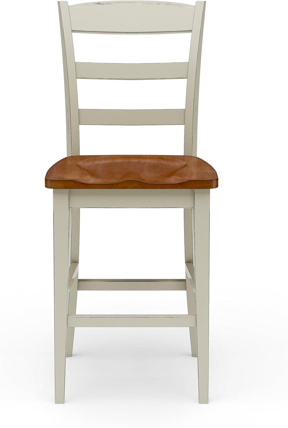 Monarch Counter Height Barstool Off White - Homestyles: Hardwood Island Chairs, Kitchen Stool with Back