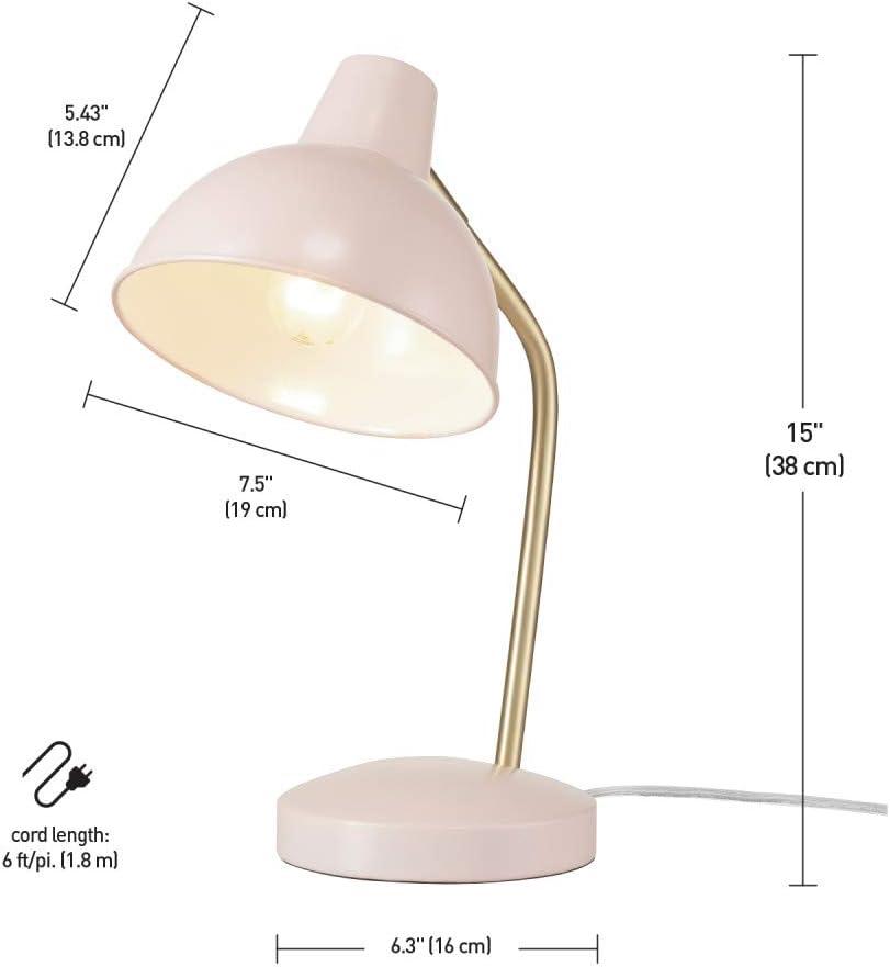 Matte Rose and Gold Adjustable Kids Desk Lamp