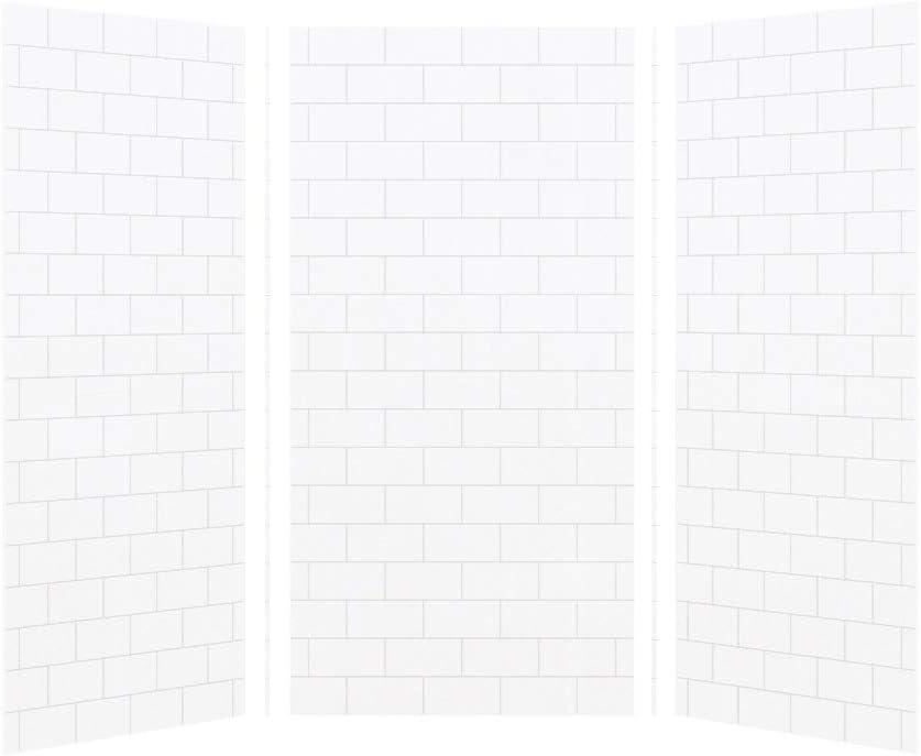 Transolid 36" x 36" x 72" White Subway Tile Shower Wall Kit