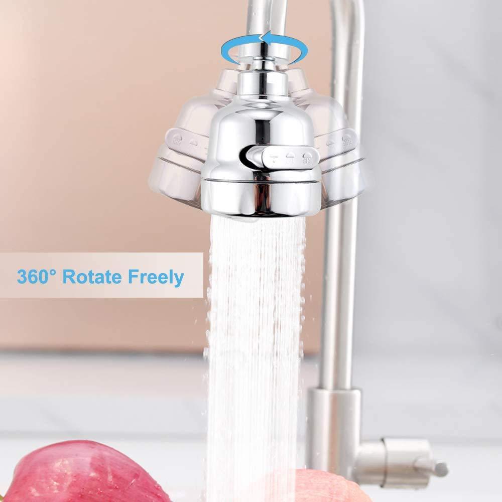 Kitchen Faucet Sprayer Attachment, Movable Faucet Extender for Kitchen Sink, 360° Rotatable Sink Faucet Head Anti-Splash Tap Booster Shower and Water Saving Faucet for Kitchen