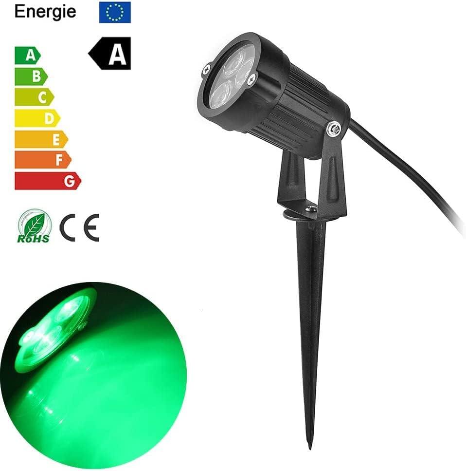 Green LED Lawn Garden Flood Light with Spike and Waterproof Design