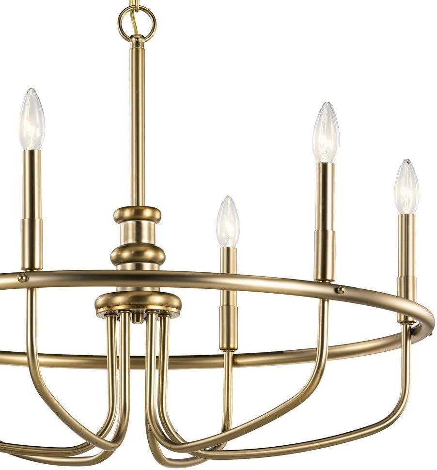 Brushed Nickel 6-Light Modern Candle Chandelier